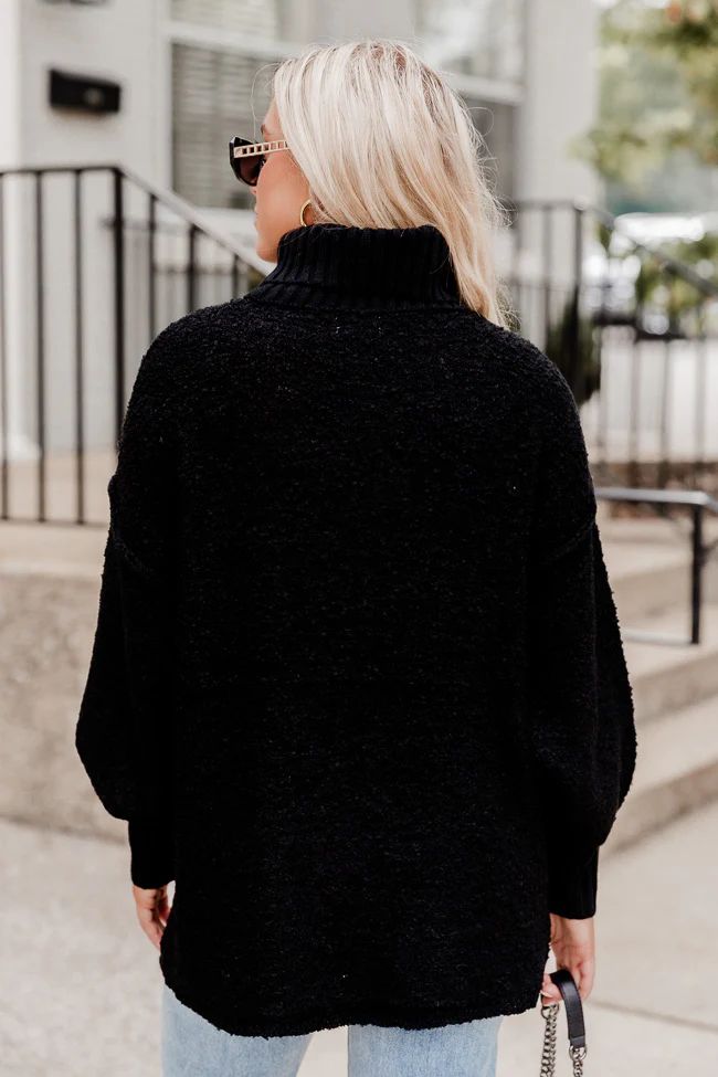 Haven't You Heard Black Turtleneck Sweater | Pink Lily