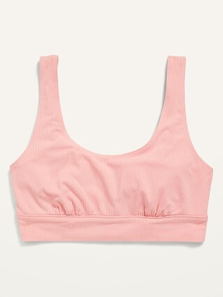 Light Support Sunday Sleep Rib-Knit Smocked Bralette Top for Women | Old Navy (US)