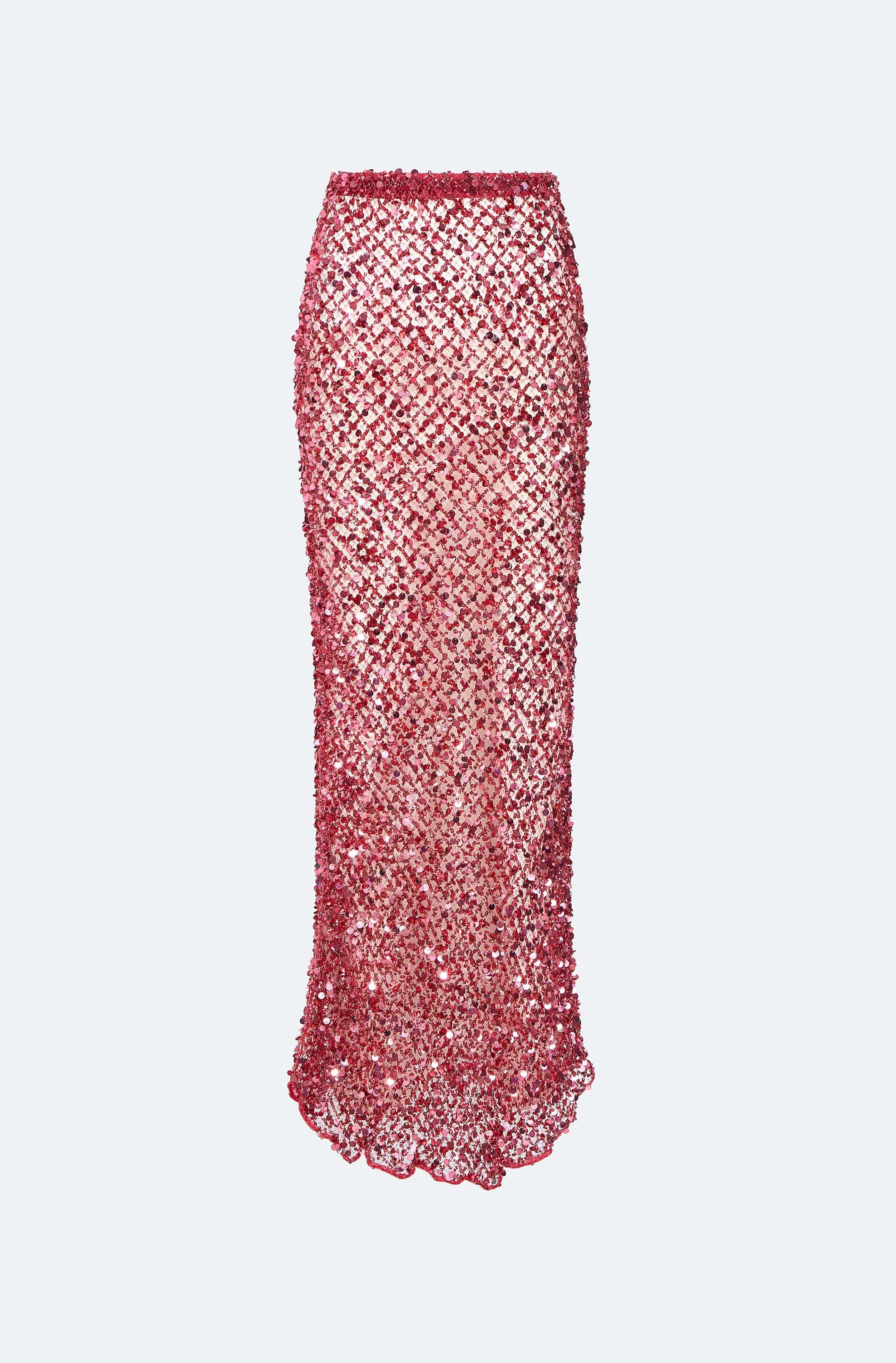 Net Mesh Sequin Flare Skirt | Lapointe (US)