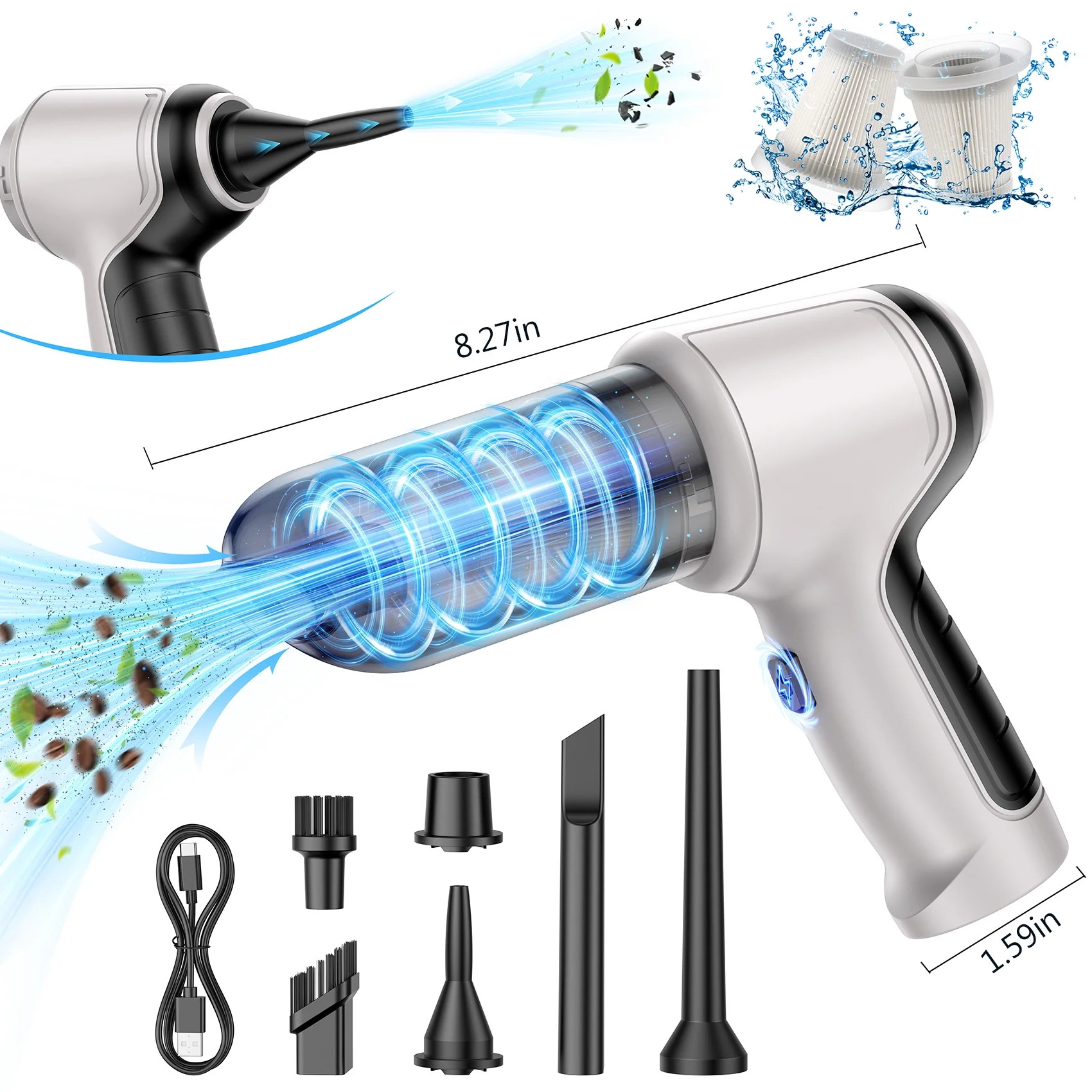 Juyafio Car Vacuum Cleaner,Cordless 120W/12000PA Powerful Sutions Multi functional Handheld Vacuu... | Walmart (US)