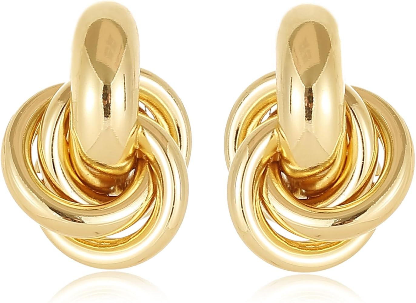 Trendy Gold Knot Heart Earrings for Women Colored Drop Dangle Statement Earrings Chunky Link Earr... | Amazon (US)