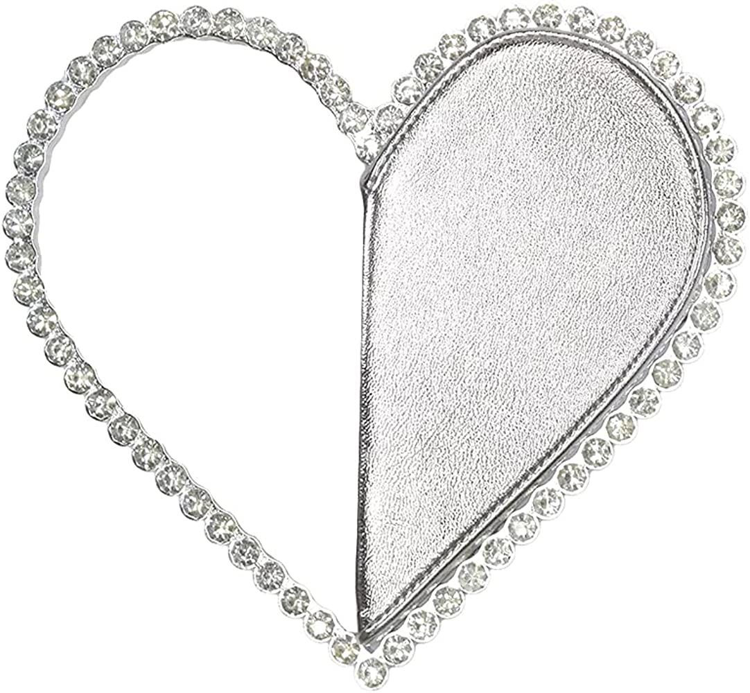 Cute Mini Heart Shape Evening Clutch Bag, Rhinestone Diamond Frame Wedding Party Purse Handbag for W | Amazon (US)