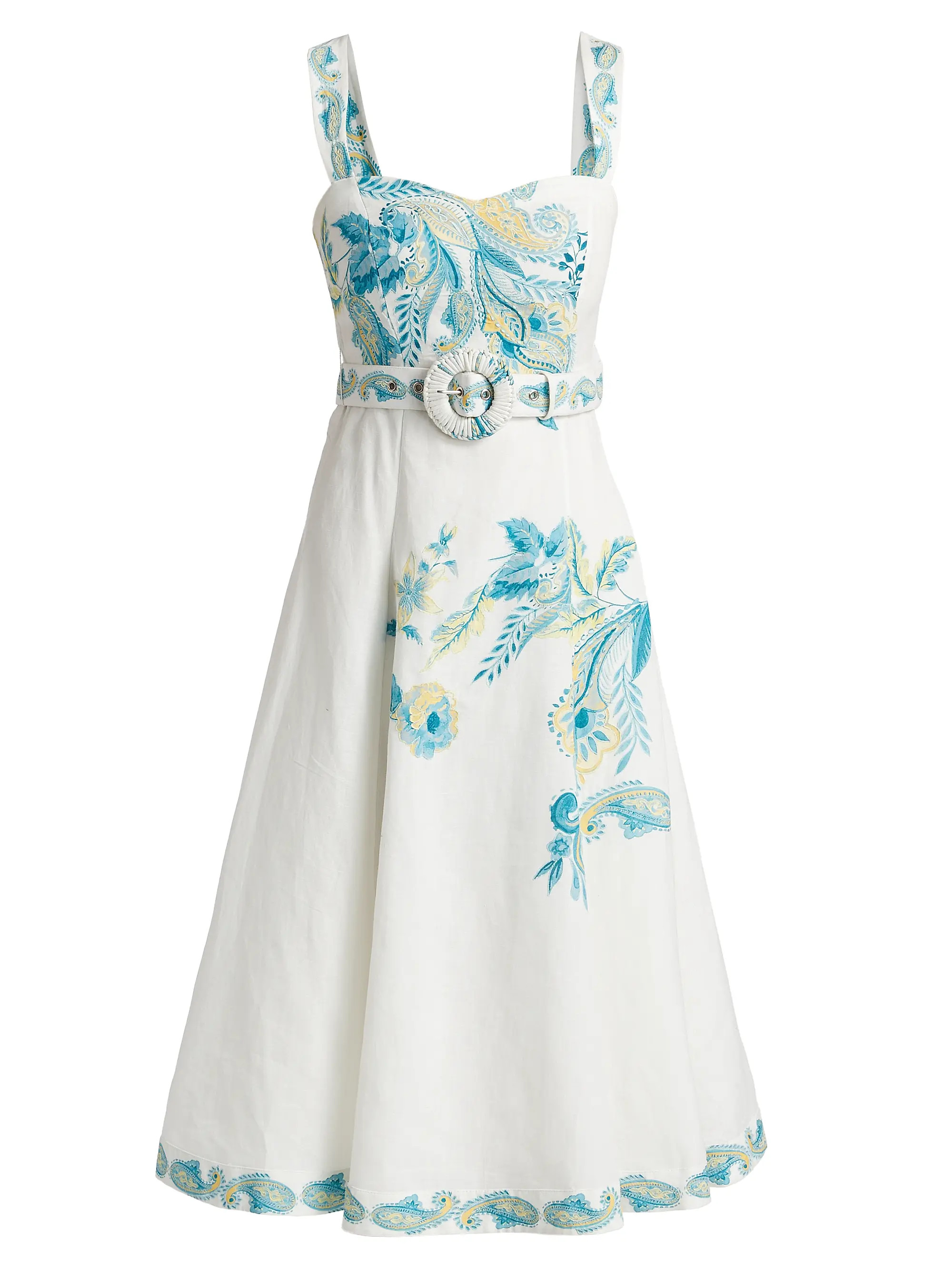 Amari Embroidered Linen & Cotton Midi-Dress | Saks Fifth Avenue