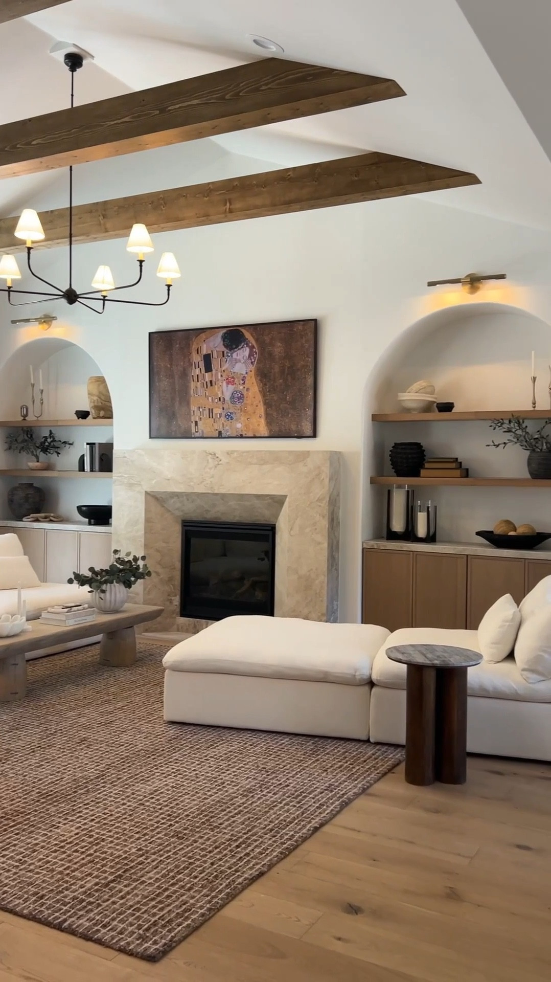 Our New Build Transformation in our Flagstaff Home 🏡. Beams, built-ins & fireplace are finally done ✔️ Couldn't be happier with how it turned out 🥰

For the fireplace & countertops we used the exact same stone as our kitchen. It's Leathered Taj Mahal Quartzite. Which I highly recommend 👌🏼

#LTKFindsUnder100 #LTKFindsUnder50 #LTKHome