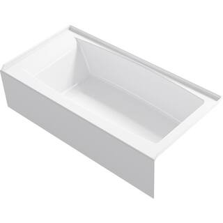 KOHLER Elmbrook 60 in. x 30.25 in. Soaking Bathtub with Right-Hand Drain in White K-R23217-RA-0 -... | The Home Depot