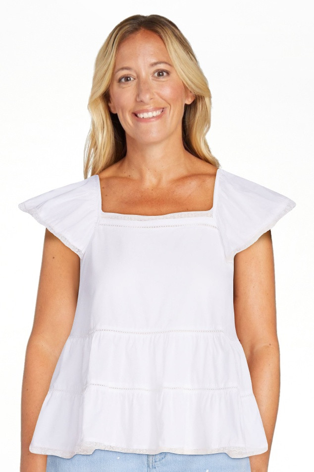 Scoop Women\u2019s Flowy Lace Cotton Top, Sizes XS-XXL | Walmart (US)