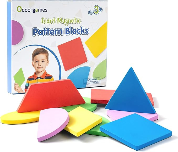 Large Shape Magnets - Magnetic Pattern Blocks- Magnetic Shapes for Whiteboard & Math Manipulative... | Amazon (US)