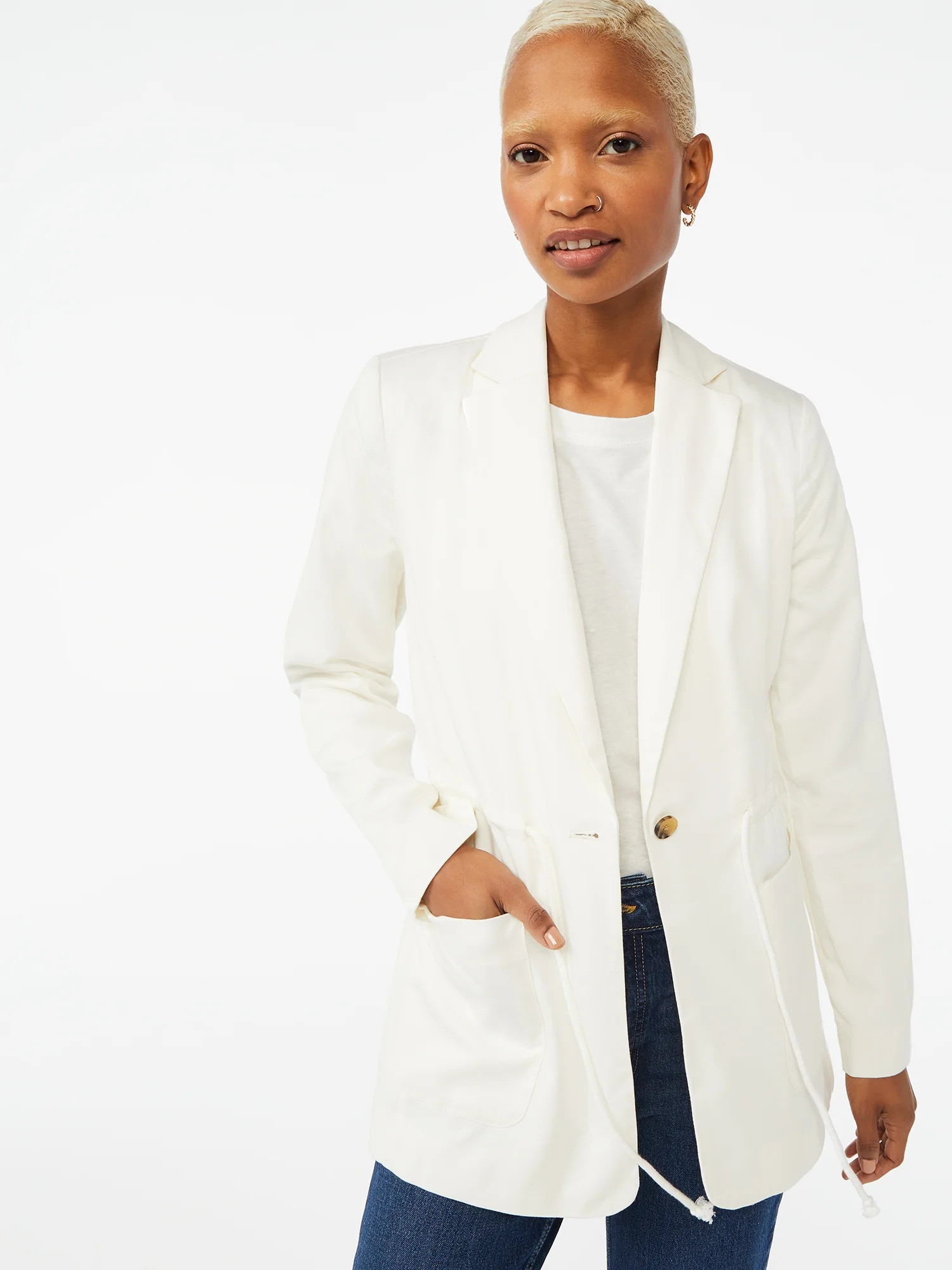 Free Assembly Women's Drawcord Blazer | Walmart (US)