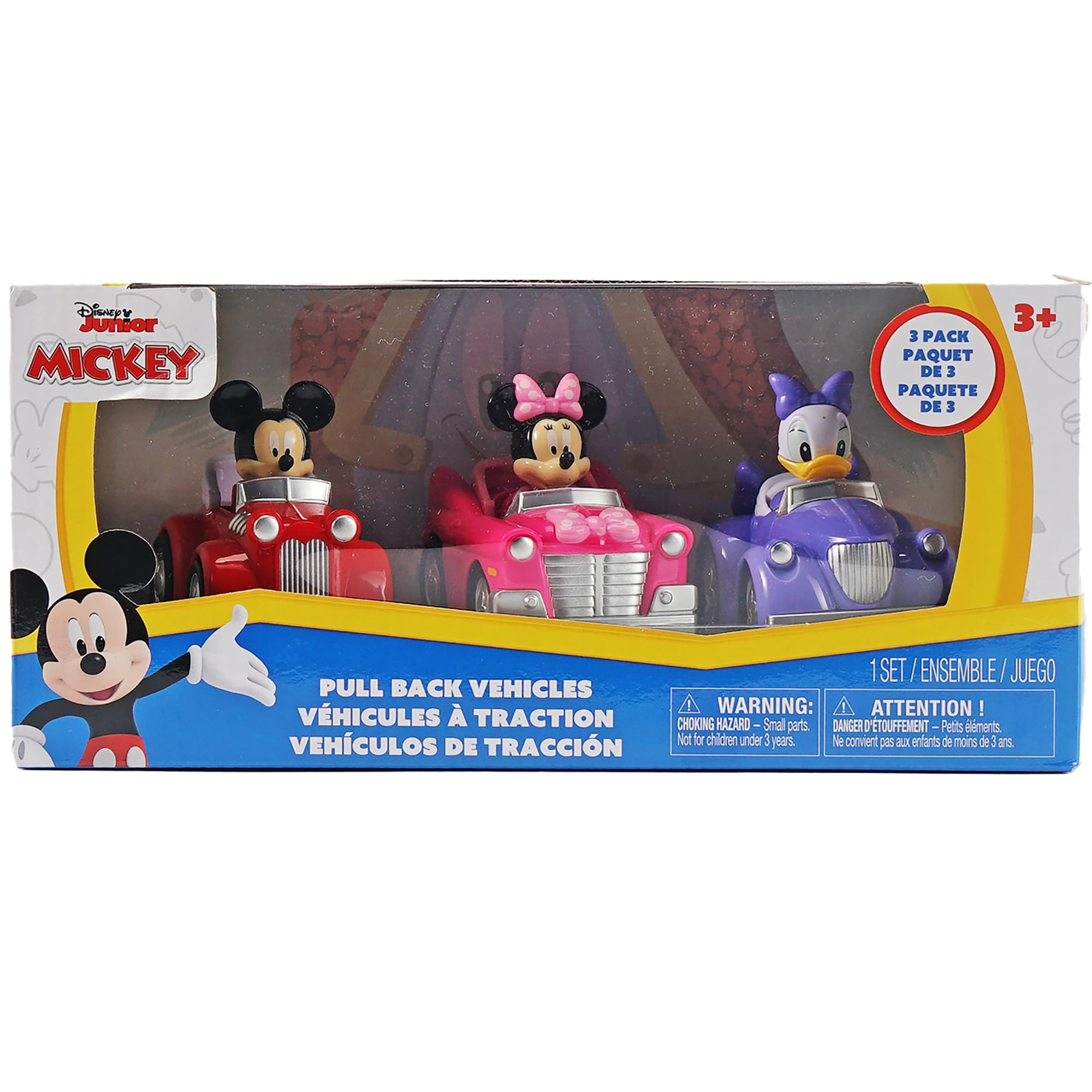 Disney Jr. 3.5" Pull-Back Assortment 3-Pack | Amazon (US)