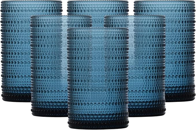 FORTESSA Jupiter Beaded Hobnail Glass Vintage Themed Drinkware Set, 13 Ounce Iced Beverage Glasse... | Amazon (US)