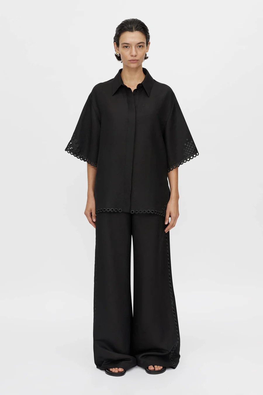 Lolani Embroidered Shirt in Black - CAMILLA AND MARC® C&M | CAMILLA AND MARC (ANZ)