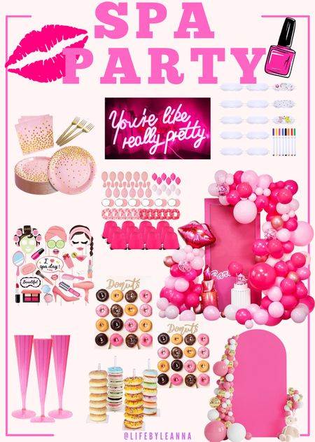 Islas spa party theme! So many cute things all from Amazon!