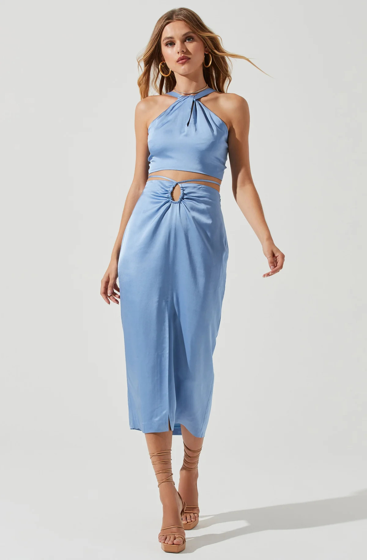 Robin Tie Waist Cutout Midi Skirt | ASTR The Label (US)