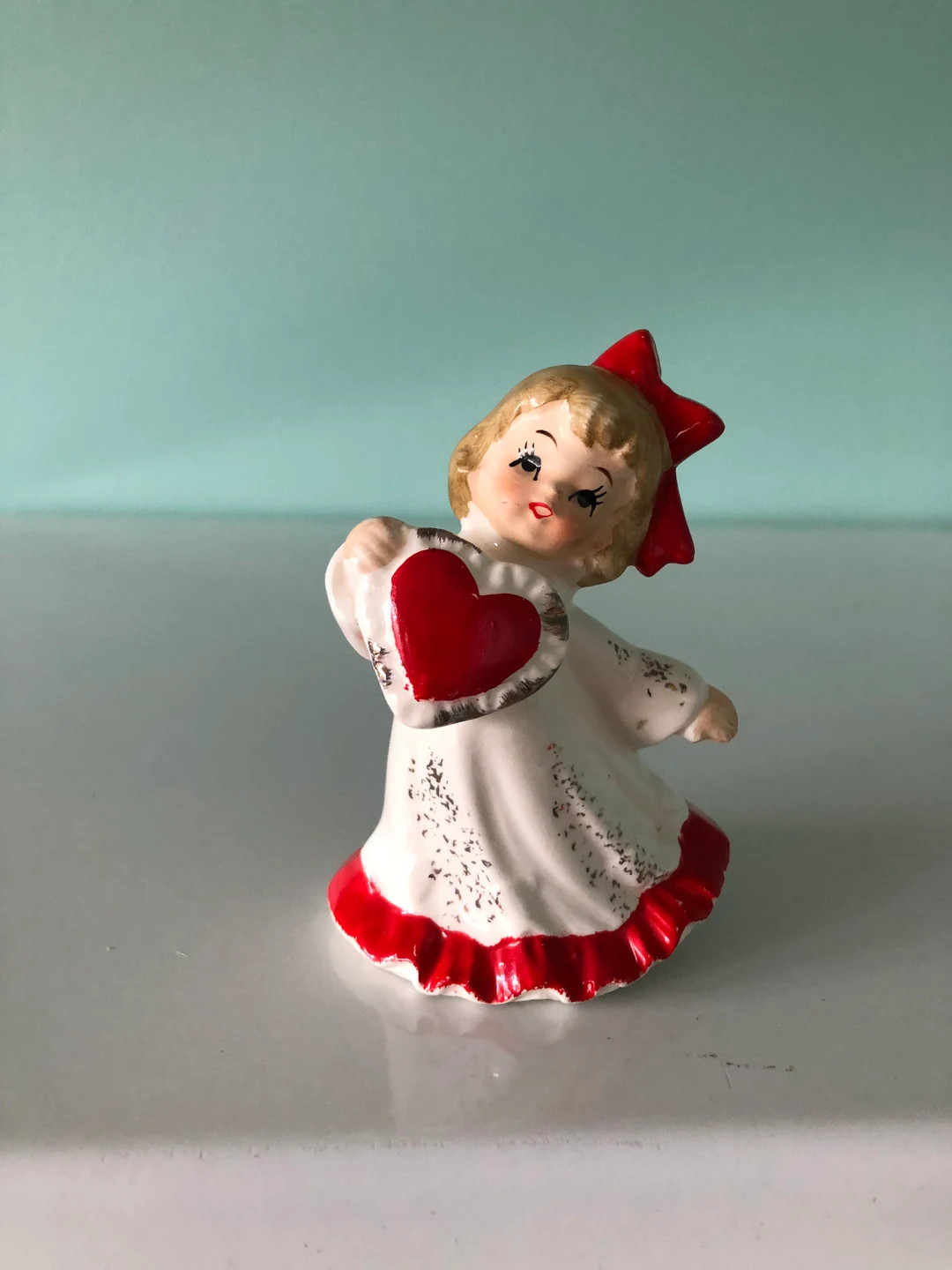 Vintage Lefton Valentine's Day Girl Figurine Japan 376 | Etsy (US)
