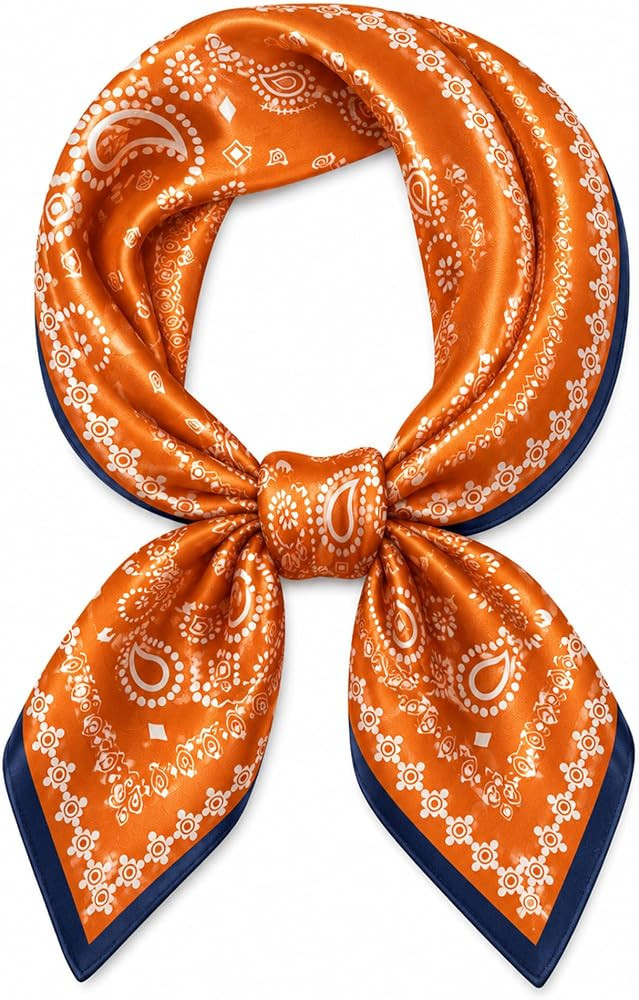 Satin Neck Scarf for Women, 27 Inch, Silk Like Square Bandana Hair Scarves | Amazon (US)