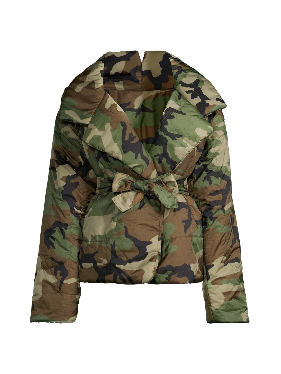 Women's Sleeping Bag Belted Camouflage Shell Short Coat - Camo - Size Medium | Saks Fifth Avenue