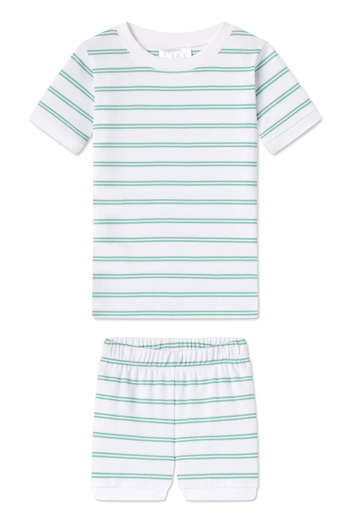 Kids Shorts Set in Meadow White Stripe | Lake Pajamas