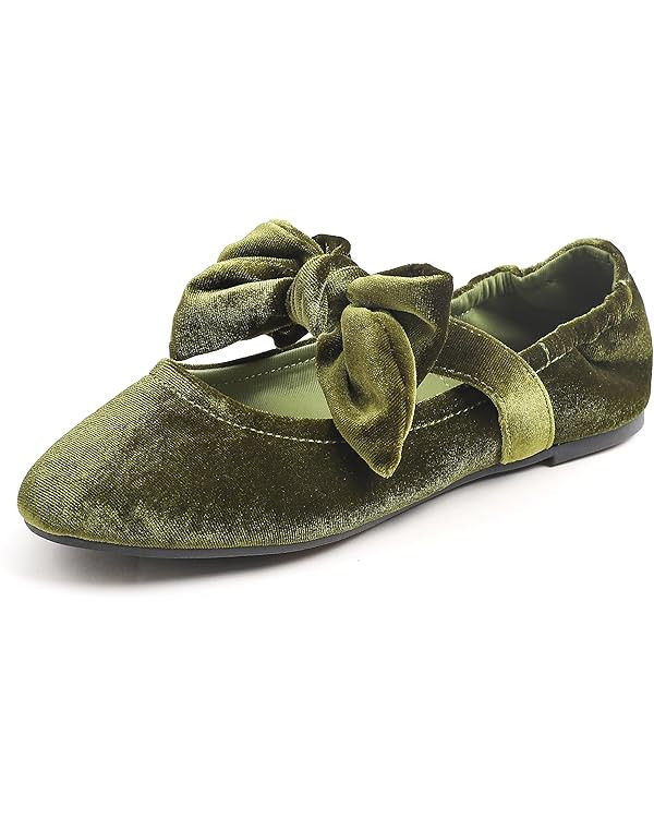 FEVERSOLE Women's Mary Jane Fashion Round Toe Easy Buckle Slip On Flats | Amazon (US)