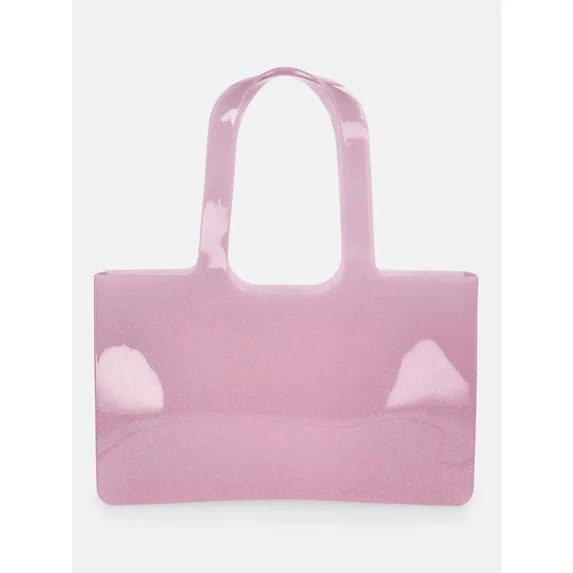 No Boundaries Women's Jelly Tote Bag, Pink Glitter | Walmart (US)