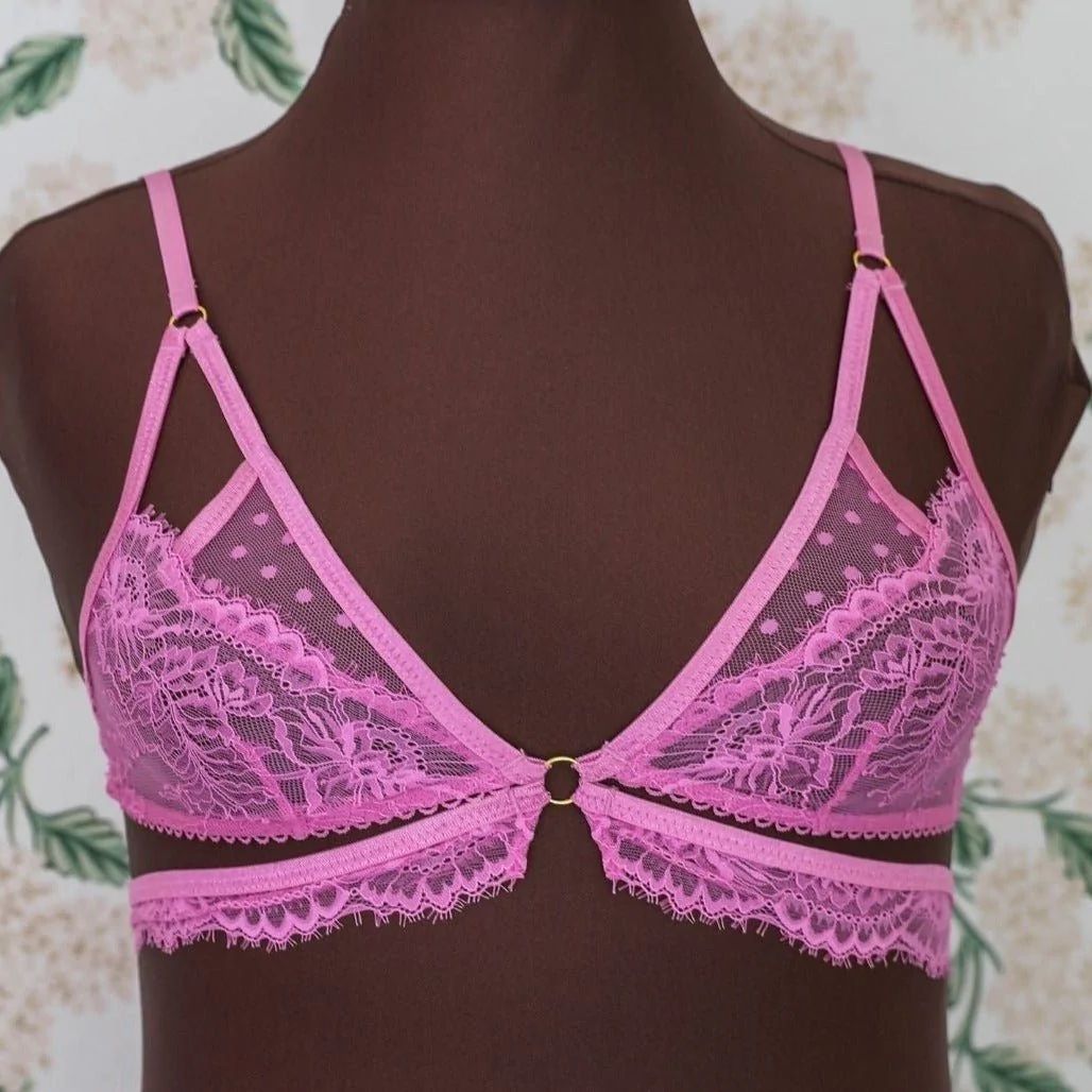 Lacy Strappy Bralette - Orchid | Mentionables