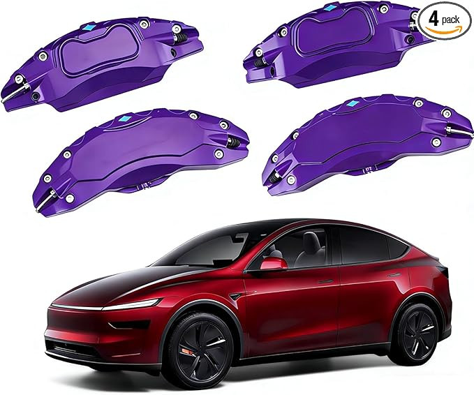 Aluminum Brake Caliper Covers for Tesla Model Y Juniper - High-Temp Resistant Hub Wheel Rim Prote... | Amazon (US)