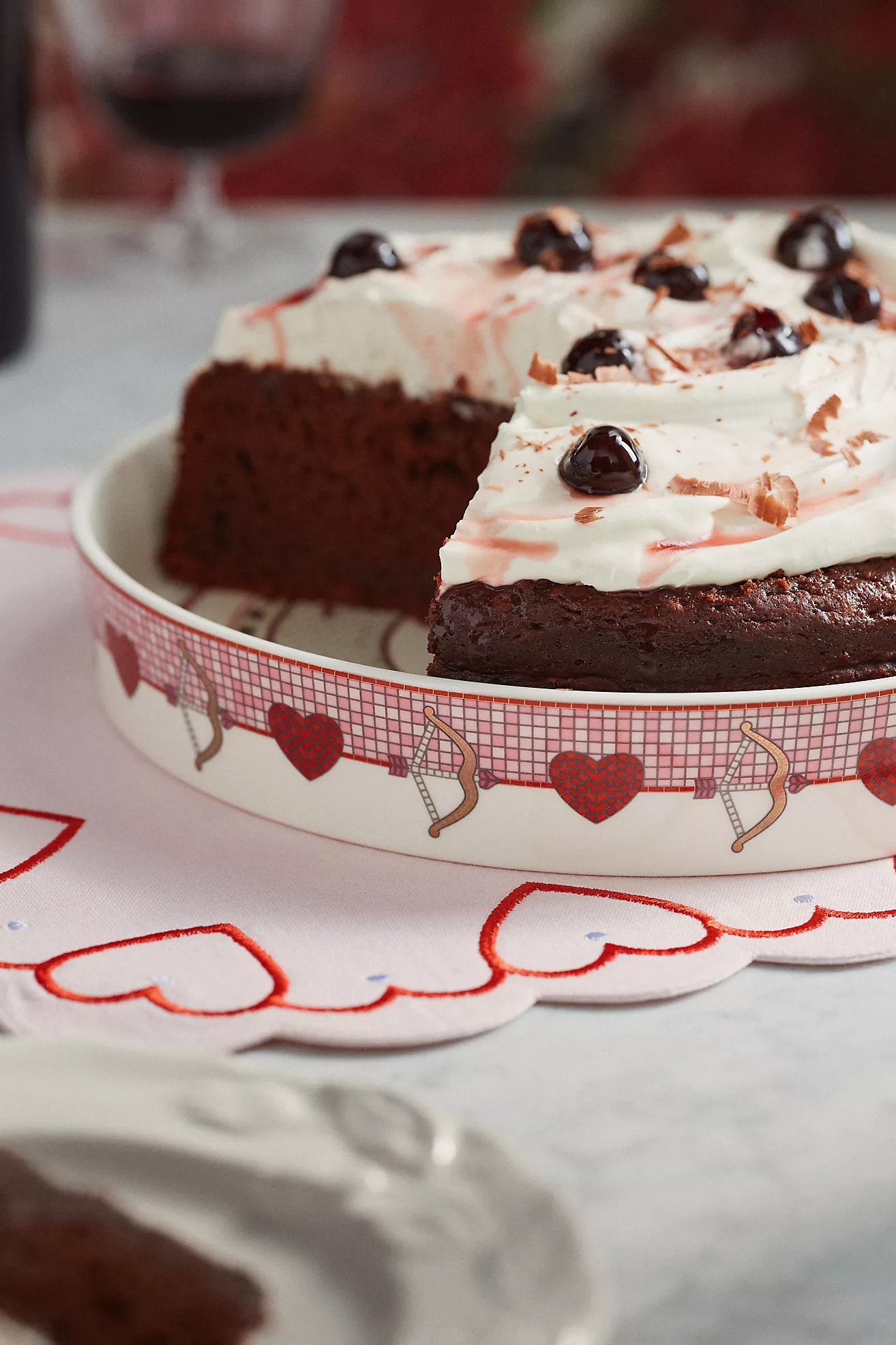 The Bistro Tile Stoneware Pie Dish: Valentine's Edition | Anthropologie (US)