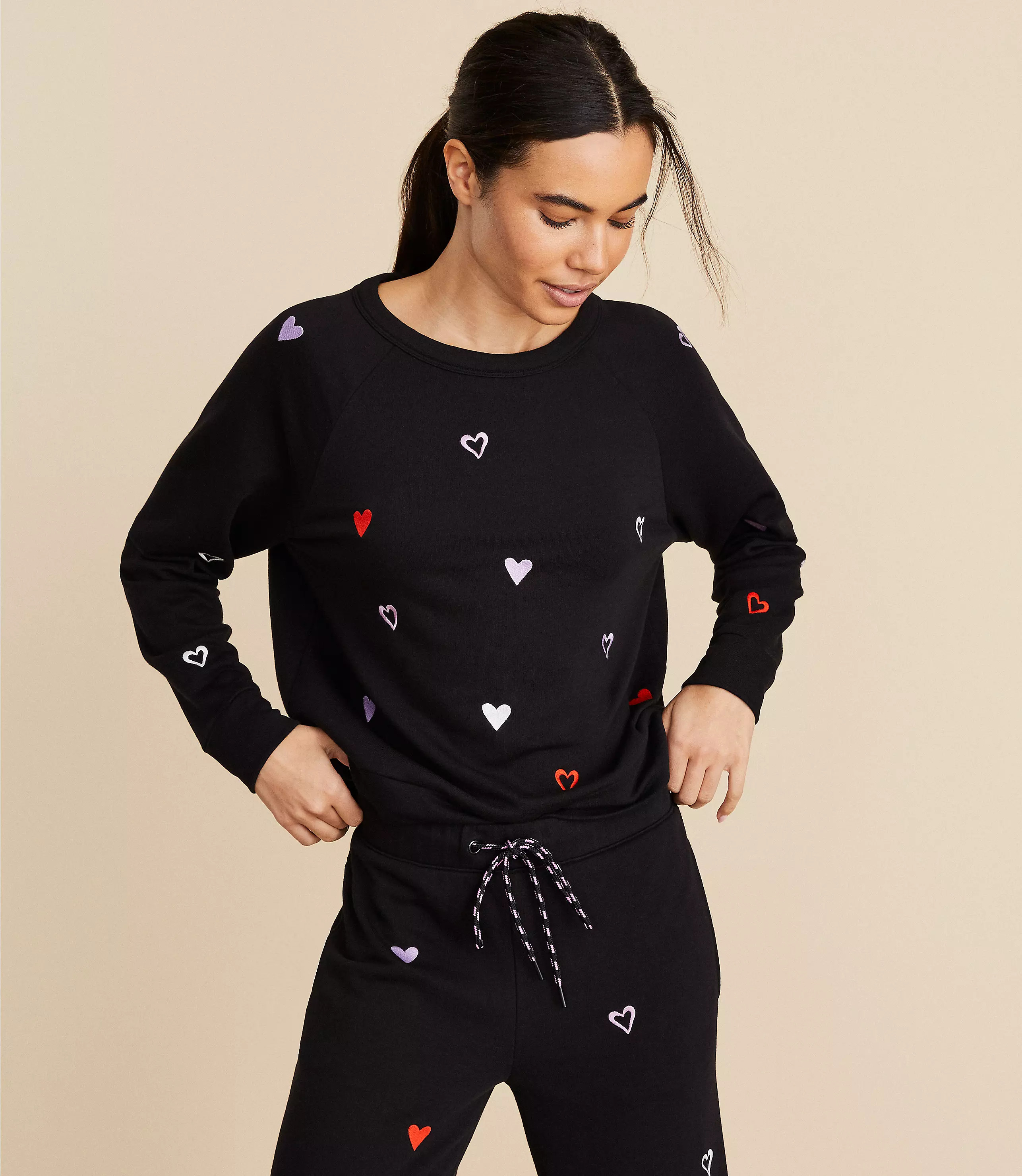 Lou & Grey Heart Cozy Cotton Sweatshirt | LOFT
