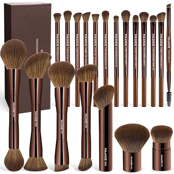 MAANGE 20 Pcs Makeup Brushes with Gift Box, Double-End Multi-functional Makeup Brushes for Blendi... | Amazon (US)