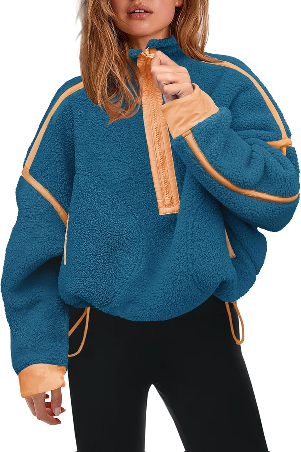 Panadila Womens Half Zip Fleece Pullover Sherpa Jacket | Amazon (US)