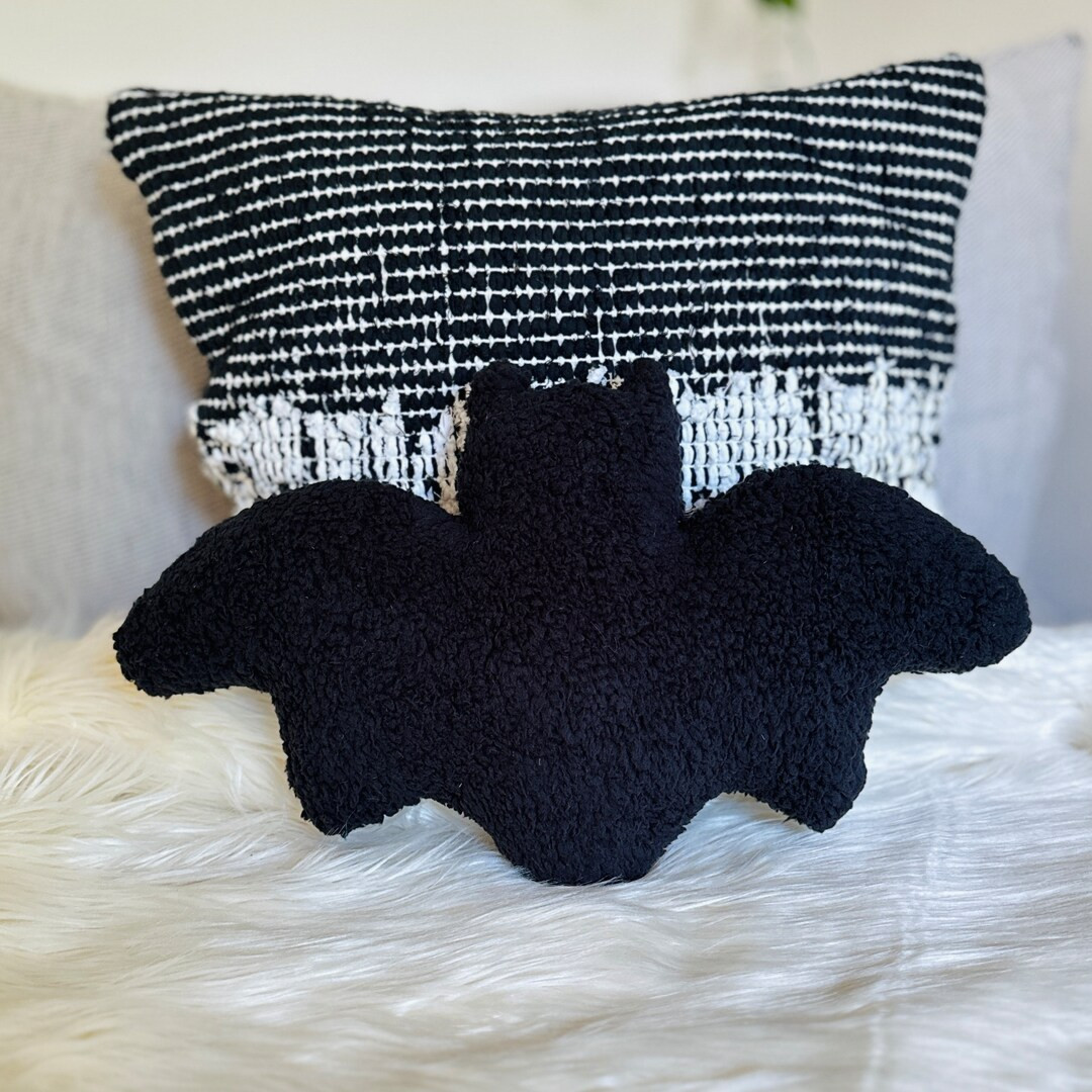 Bat Pillow, Black Cat Pillow, Witch Hat Pillow, Black Moon Pillow, Halloween Pillows, Halloween D... | Etsy (US)