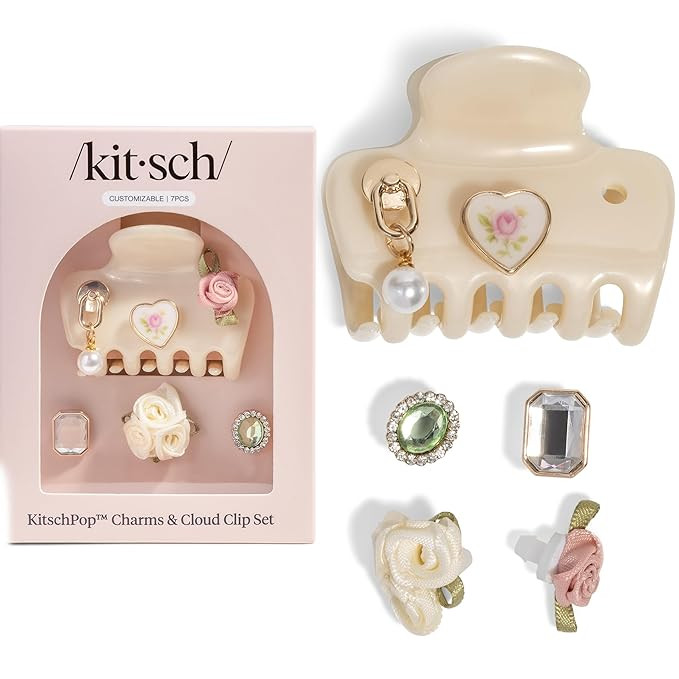 KitschPop ™ Hair Clips For Women with Charm Sets -Customizable Cloud Claw Clip With Interchange... | Amazon (US)