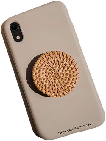 Hirsch & Timber Rattan Phone Grip Stand for Cell Phone and Tablet (Caramel White Base, Large) | Amazon (US)