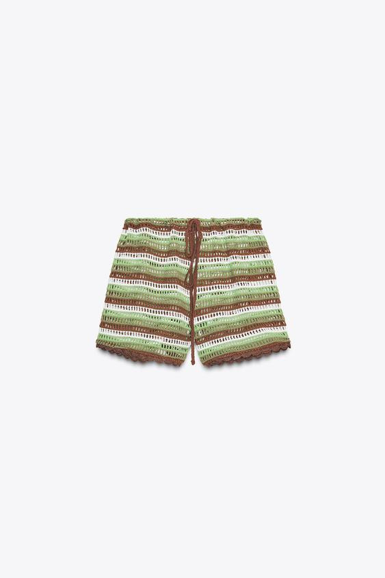 CROCHET SHORTS WITH DRAWSTRINGS | Zara UK