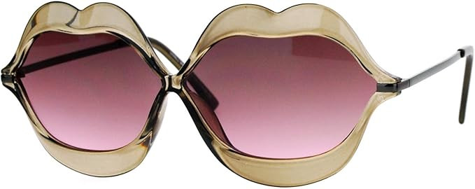 Cute Lip Shape Sunglasses Lips Kiss Womens Fashion Shades UV 400 | Amazon (US)