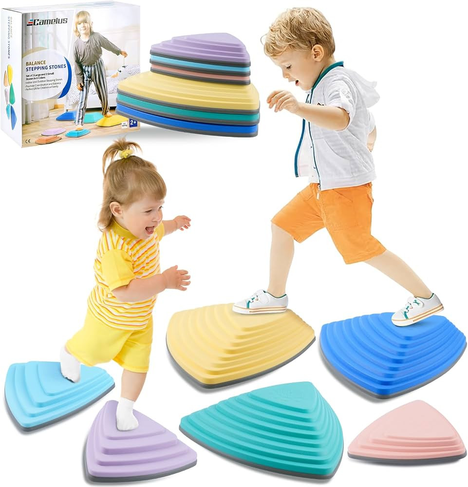Stepping Stones for Kids, 6pcs Perfect Toddler Indoor Outdoor Activity To Improve Balance And Coo... | Amazon (US)