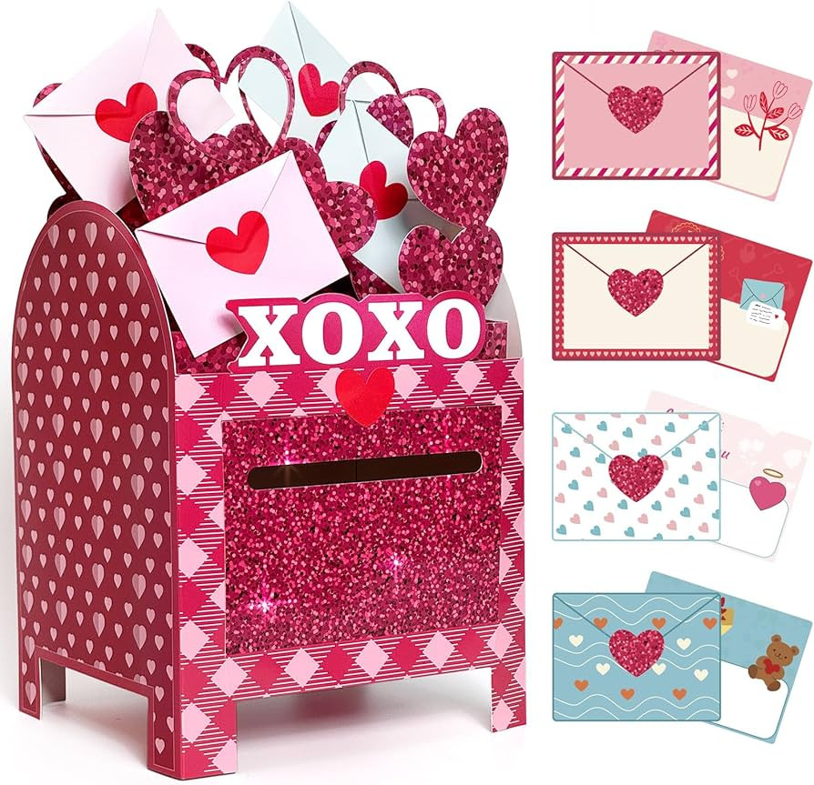 OurWarm Valentines Day Boxes for Kids, 32 Valentine Day Cards for Kids Classroom with DIY Valenti... | Amazon (US)