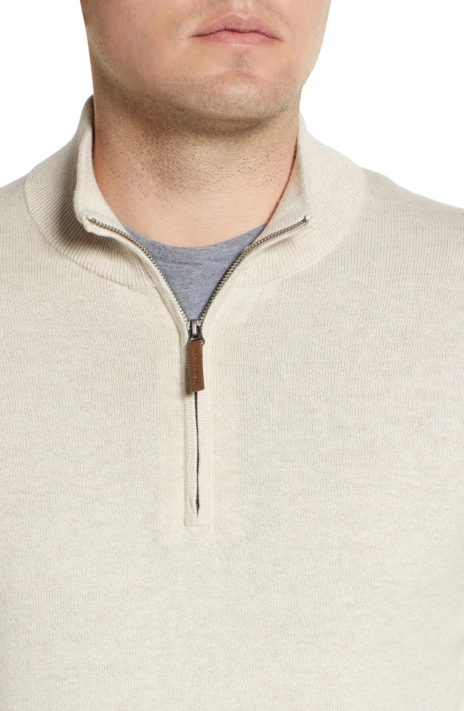 Half Zip Cotton & Cashmere Pullover Sweater | Nordstrom