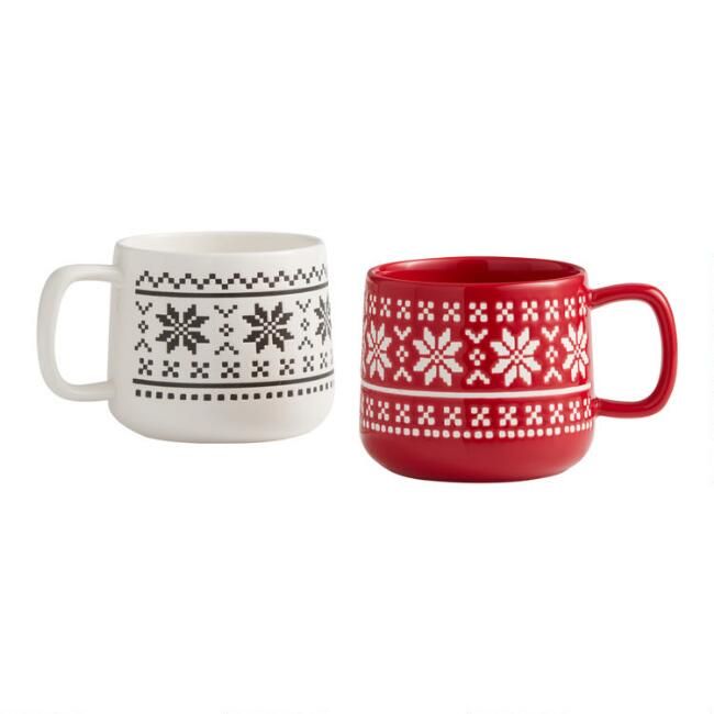 Large Fair Isle Snowflake Mug | World Market