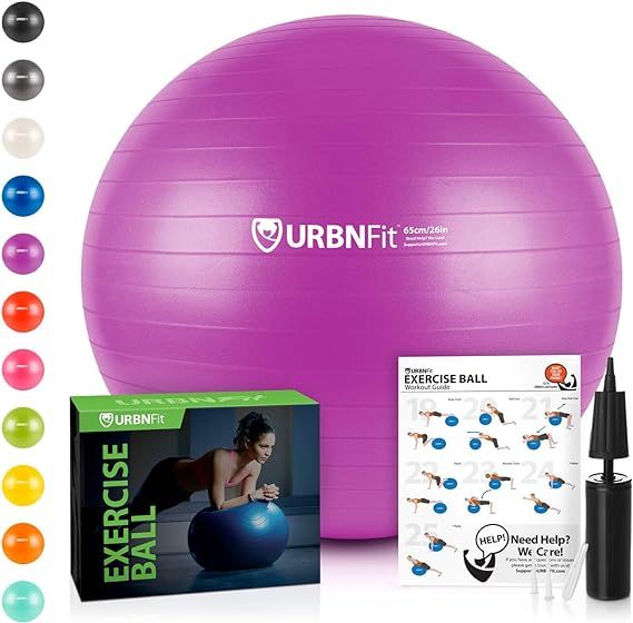 URBNFit Exercise Ball (Multiple Sizes) for Fitness, Stability, Balance & Yoga - Workout Guide & Q... | Amazon (US)