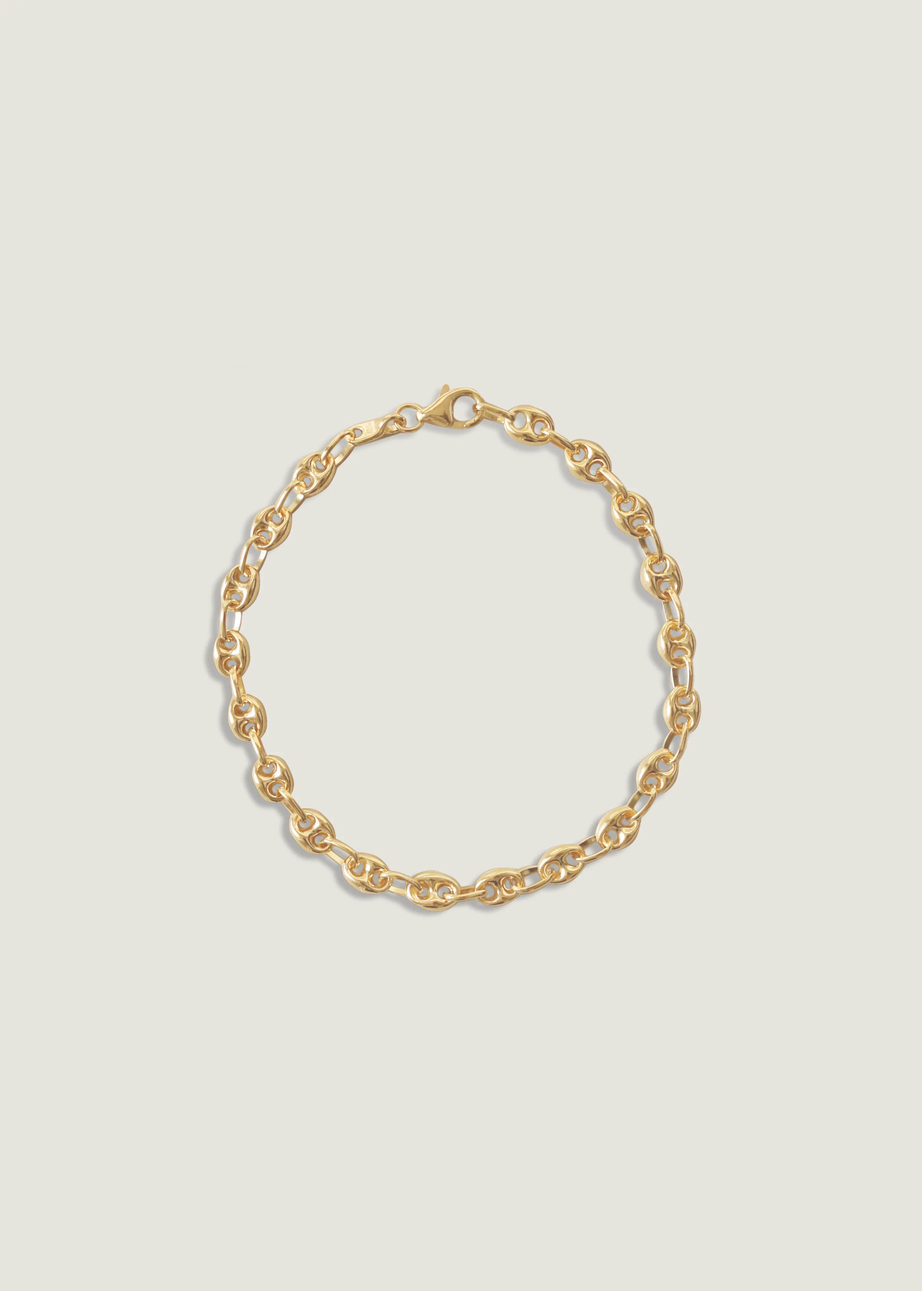 Petite Puffed Mariner Chain Bracelet Gold | Kinn Studio