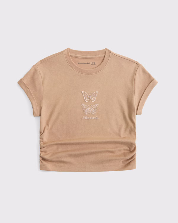 girls  side ruched western graphic tee | girls new arrivals | Abercrombie.com | Abercrombie & Fitch (US)