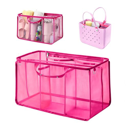 Beach Bag Organizer Compatible with X Large Bogg Bag, Lightweight Mesh Insert Divider Pouch with 7 Pockets & Zipper for Original XL Bogg Bags, Bogg Bag Charms, Beach Tote Essentials Accessories | Amazon (US)