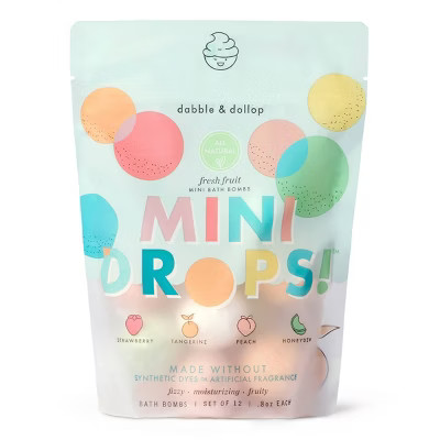 Dabble & Dollop Mini Bath Bombs - Fresh Fruit - 12ct/0.8oz | Target