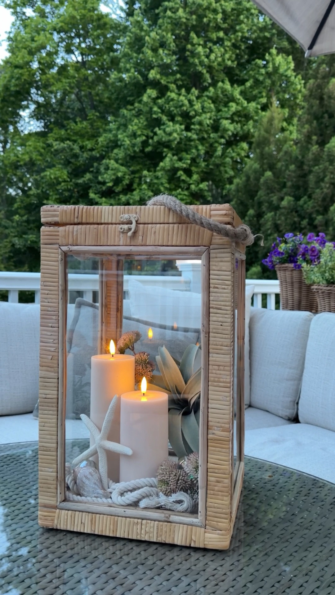 Coastal Lantern Decor 🐚✨The easiest coastal decor update? A styled lantern. Filled with flameless candles, seashells, and seaside textures, it instantly adds warmth and charm to any space.

#LTKHome #LTKSeasonal