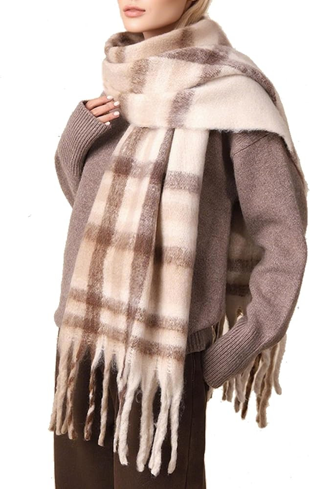 Runyizhenzhi Women's Winter Scarfs, Mohair Vintage Scarf for Women and Men, Large Chunky Scarf Ca... | Amazon (US)