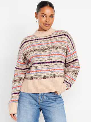 SoSoft Mock-Neck Fair Isle Sweater | Old Navy (US)