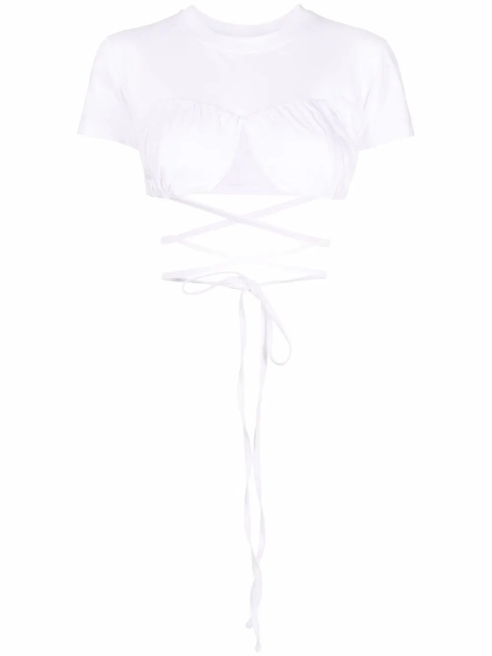 Jacquemus Le T-Shirt Baci Cropped Top | White | FARFETCH | Farfetch Global