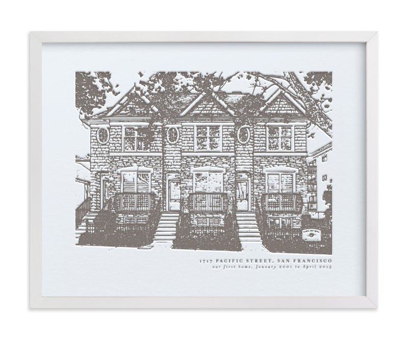 "Custom House Letterpress Portrait Art" - Completely Custom Letterpress House Portrait Art by Min... | Minted