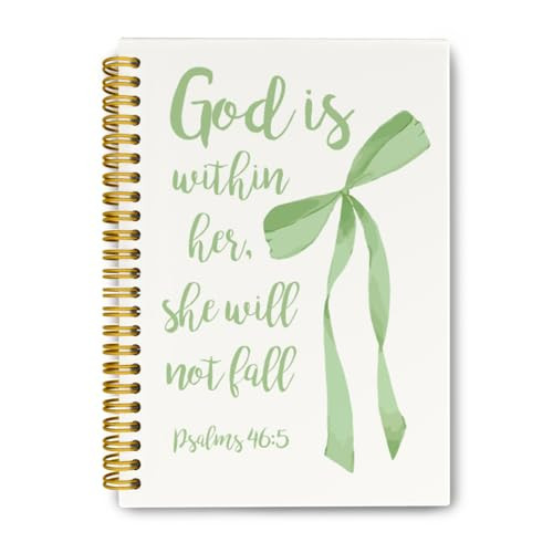 JKMBN Sage Green Christian Bible Journaling Notebooks, Coquette Bows Spiral Notebook Journal, Christian Gifts for Women Girls, God is Within Her Notebook, Hardcover Lined Notebook 5.5 x 8.3 | Amazon (US)