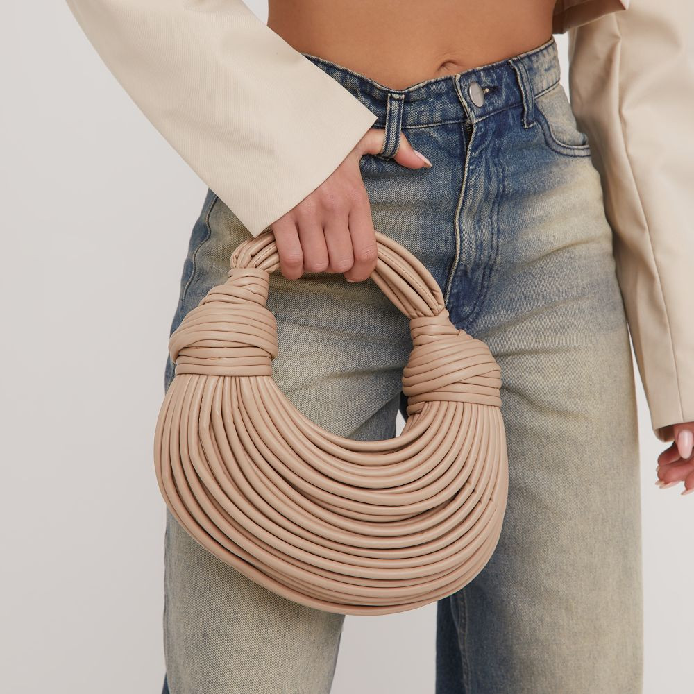 Leif Knotted Detail Strappy Shoulder Bag In Nude Faux Leather | EGO (UK)